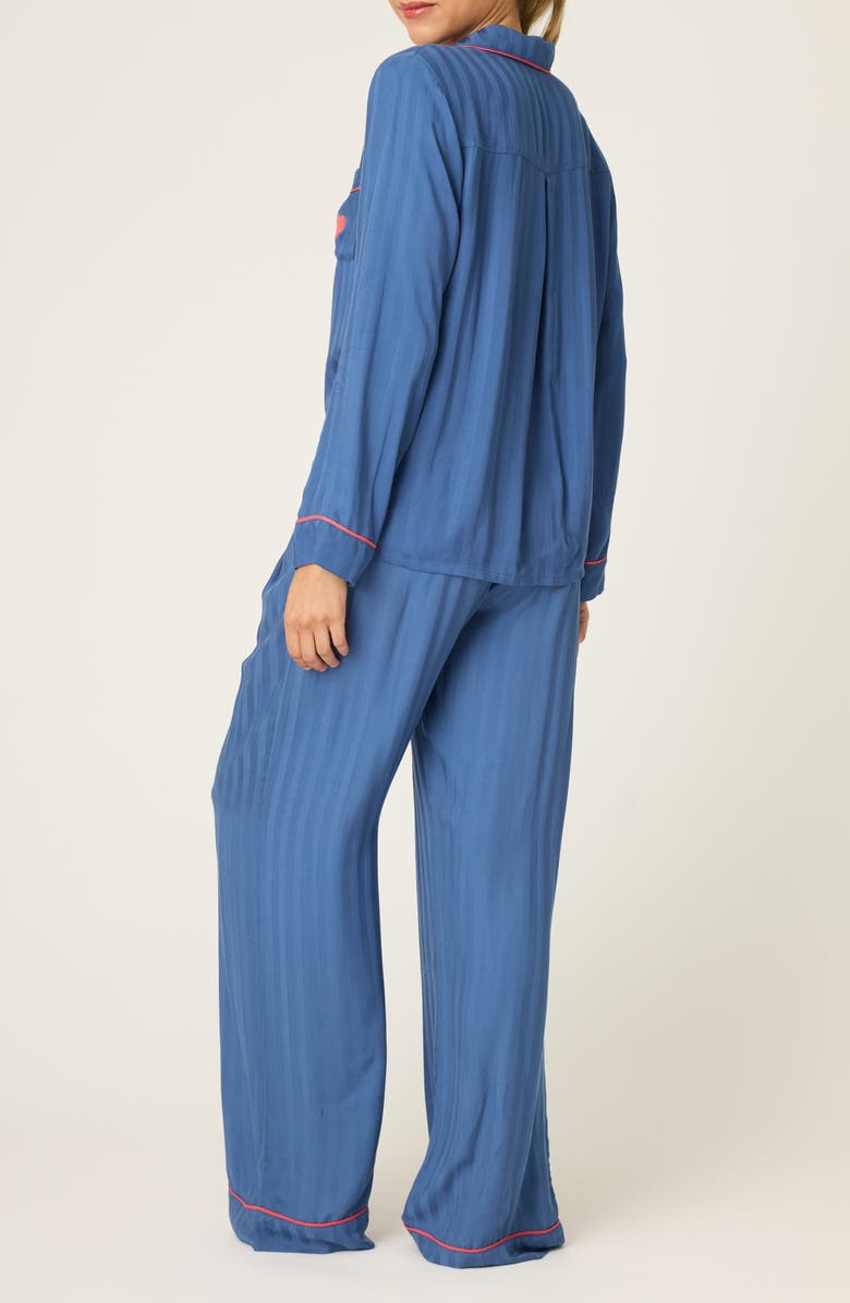 PJ Salvage LA Rose Jersey Pajamas, Alternate, color, Harbor