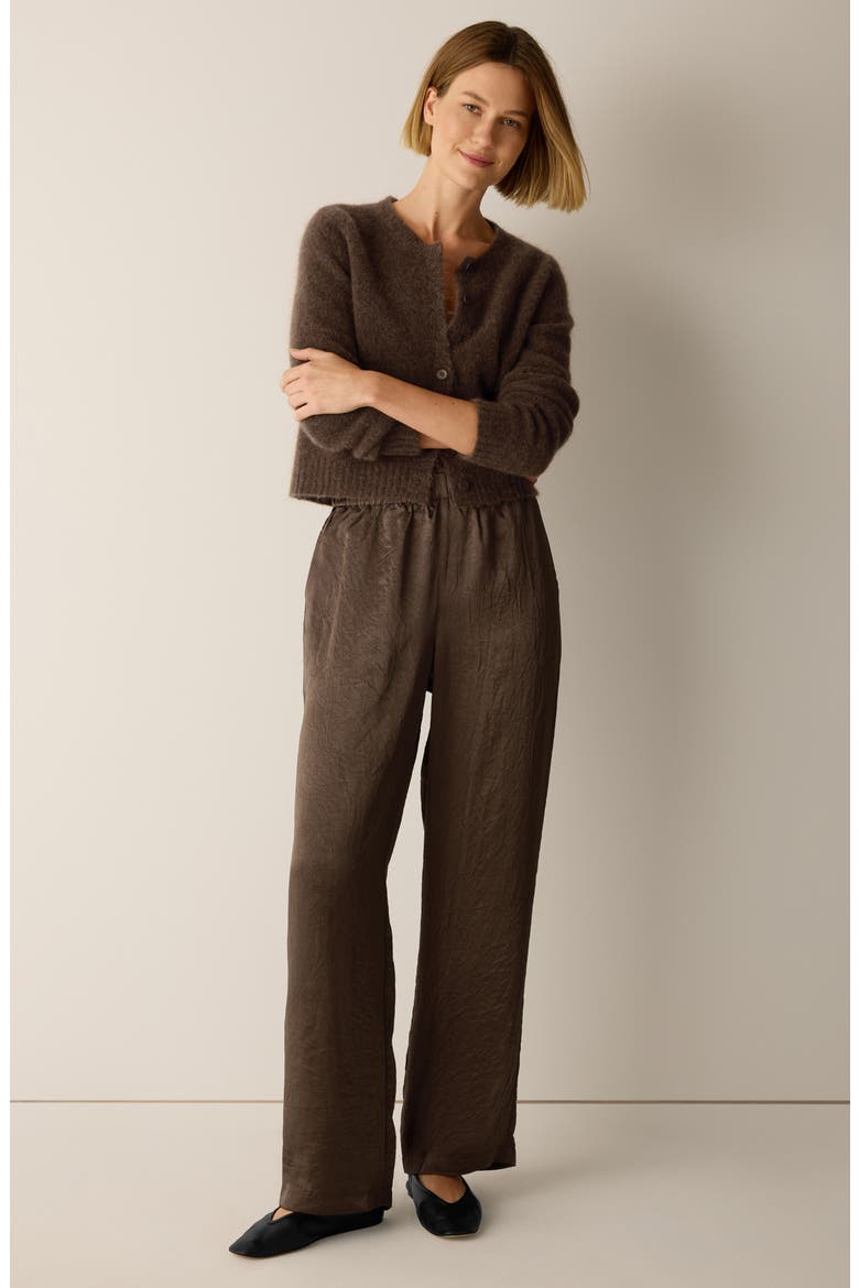 Crinkle Satin Straight Leg Pants, Alternate, color, HAZELWOOD