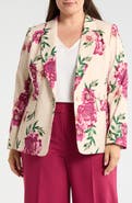 Tahari ASL Print One-Button Blazer