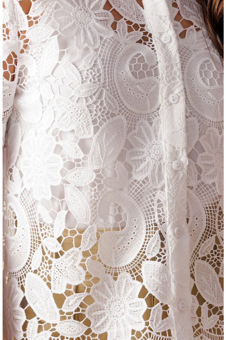 Sheer Lace Sheer Top, Alternate, color, WHITE