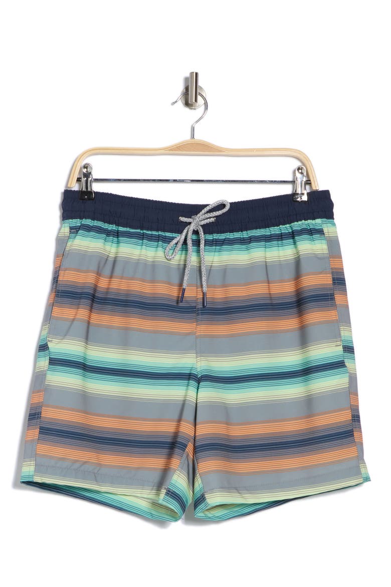 Stripe Comfort Liner Swim Shorts, Alternate, color, GREEN/ORANGE