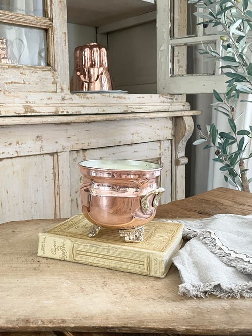 Coppermill Kitchen Vintage French Inspired Grapefruit Mint Jardinière Candle In Copper