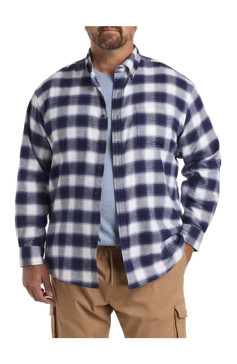 Harbor Bay by DXL Plaid Flannel Sport Shirt, Alternate, color,