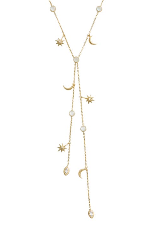 Midnight Reflection Lariat Necklace