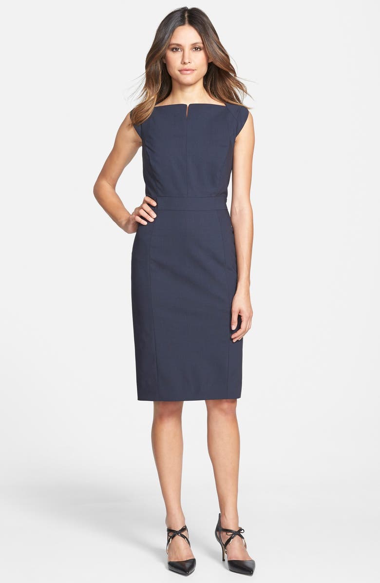 Classiques Entier<sup>®</sup> 'Julie' Wool Suiting Sheath Dress, Main, color,