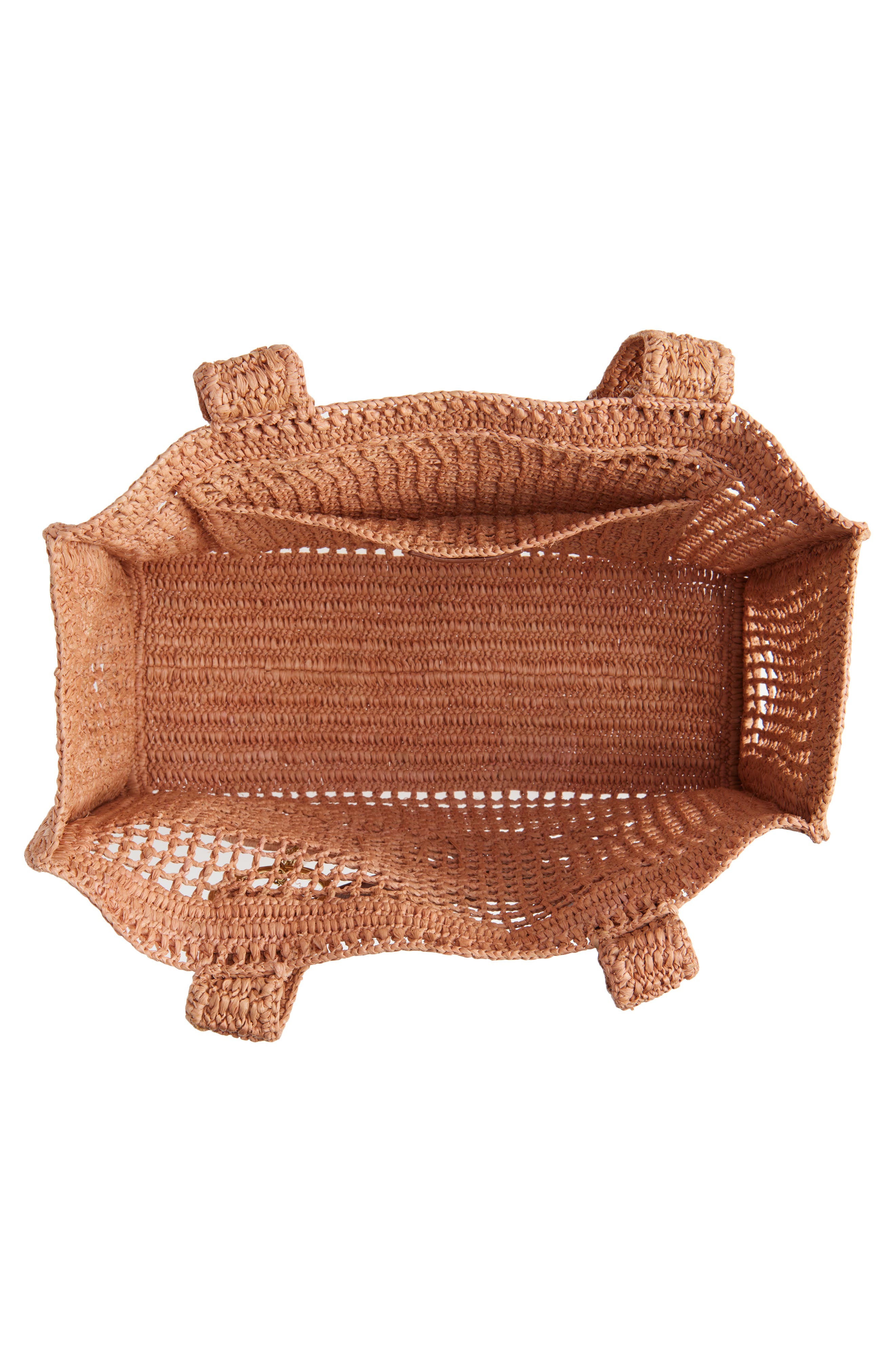 Chloé Summer Banana Crochet Raffia Tote Bag, Alternate, color, Summery Beige