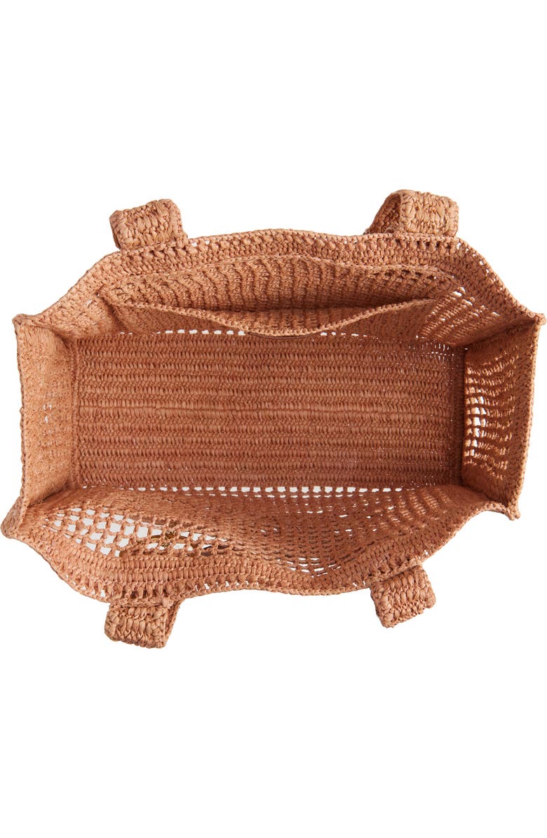 Chloé Summer Banana Crochet Raffia Tote Bag, Alternate, color, Summery Beige