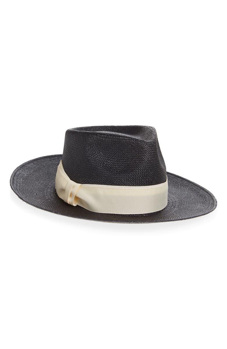 René Mantilla, New York Straw Fedora, Main, color, Black