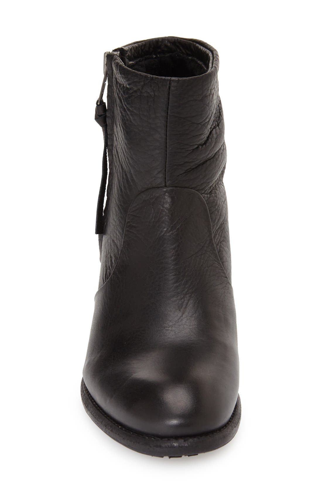 'KL92' Bootie with Genuine Shearling Lining, Alternate, color, BLACK LEATHER