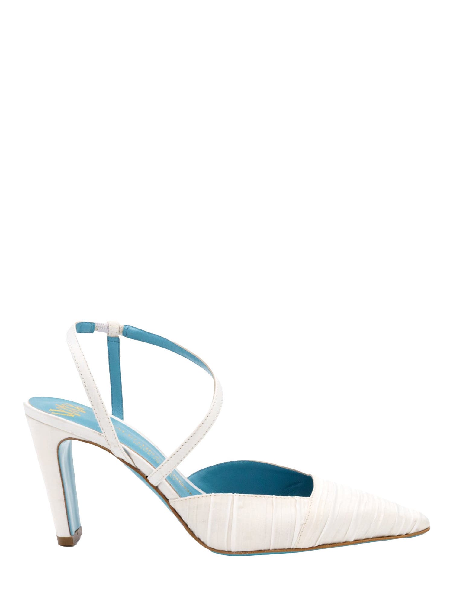 Valentina Rangoni Fidia Ankel Strap Pump, Alternate, color, Bianco Plissse