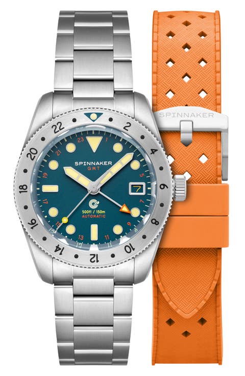 Croft GMT Automatic Bracelet & Rubber Strap Watch, 39mm