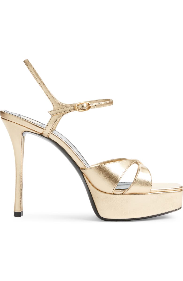 Saint Laurent Debbie Platform Sandal, Alternate, color, Egypt Gold
