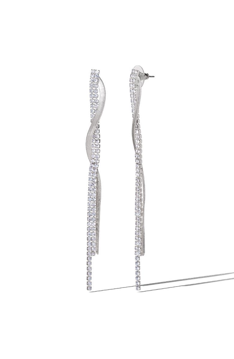 Jessica Simpson Silver Linear Drop Earrings, Alternate, color, 