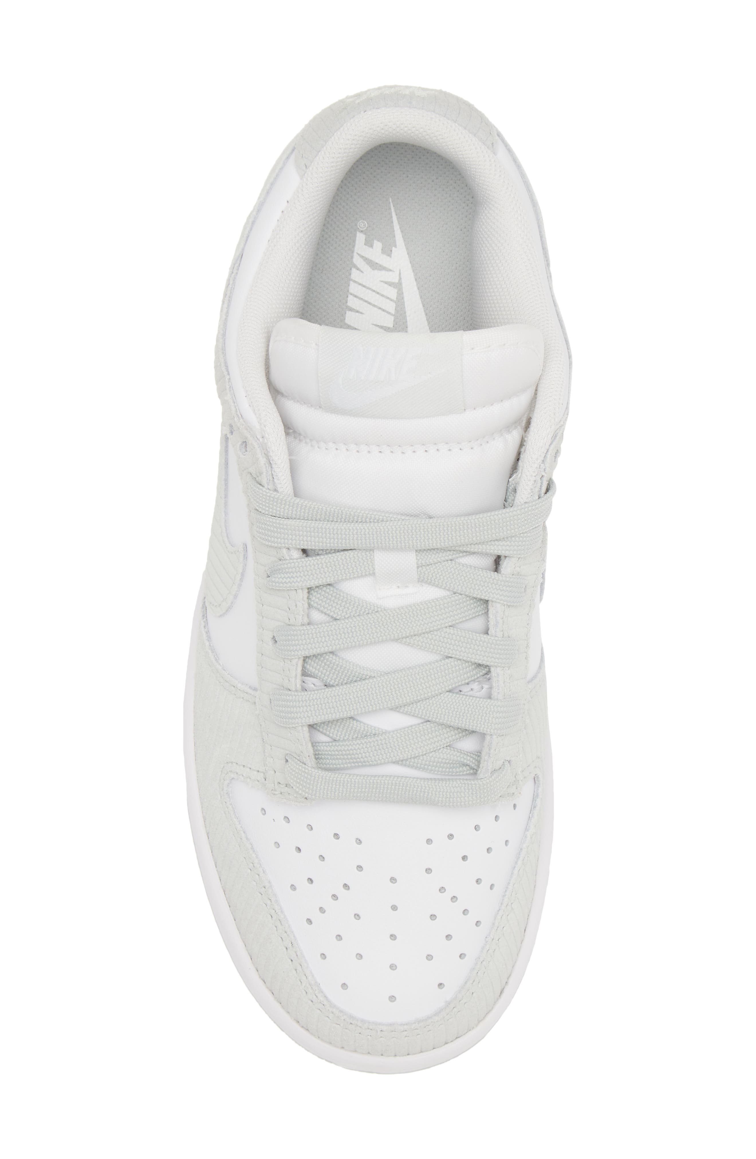 Dunk Low Sneaker, Alternate, color, WHITE/ LIGHT SILVER