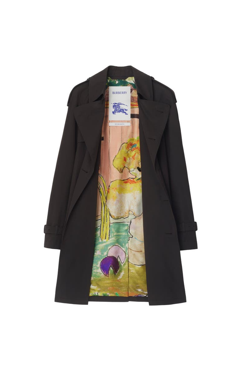 Burberry Mid-length Highgrove Gabardine Trench Coat, Alternate, color, Cog Brown