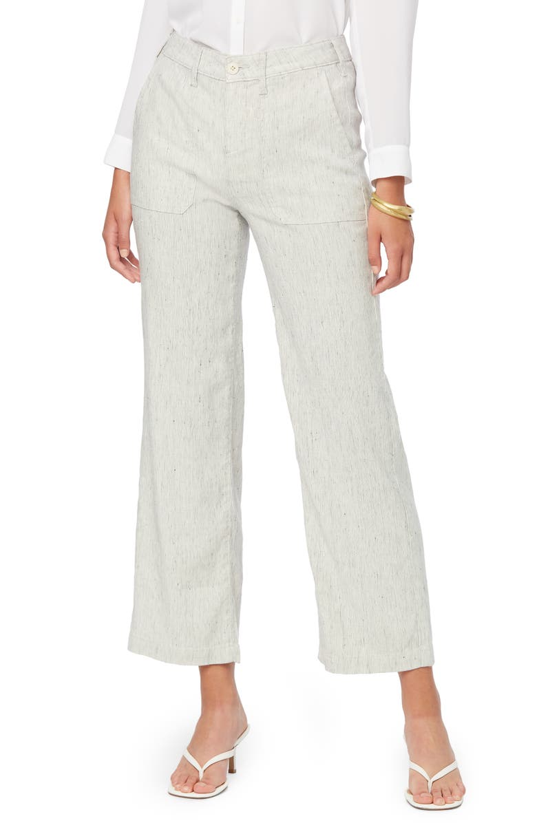 NYDJ The Trouser Slub Stripe Linen Blend Pants, Main, color,
