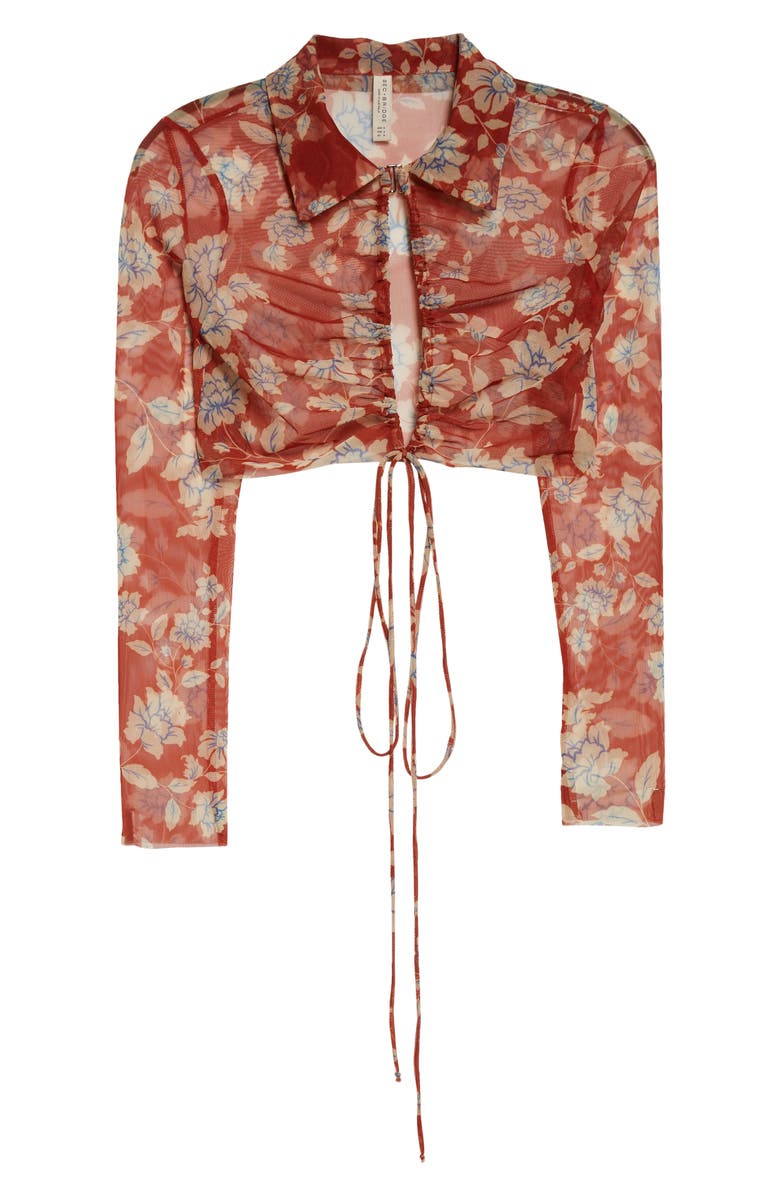 Bec + Bridge Blossom Gauze Crop Top, Main, color,