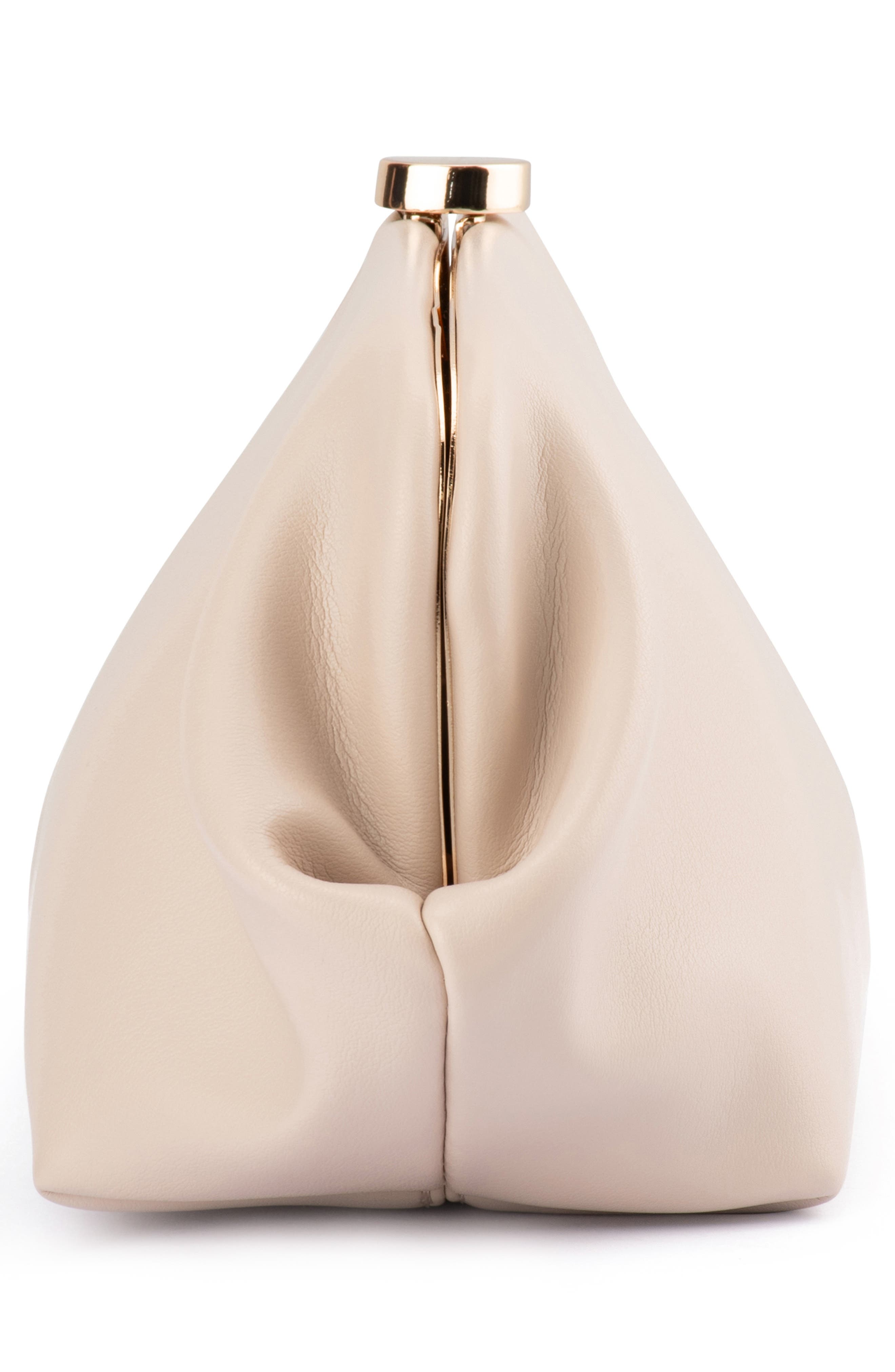 Olga Berg Josefina Faux Leather Frame Clutch, Alternate, color, Natural