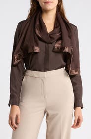 NORDSTROM RACK Oversize Chiffon Border Scarf