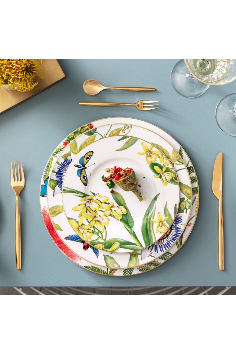 Amazonia Salad Plate Round, Alternate, color, White