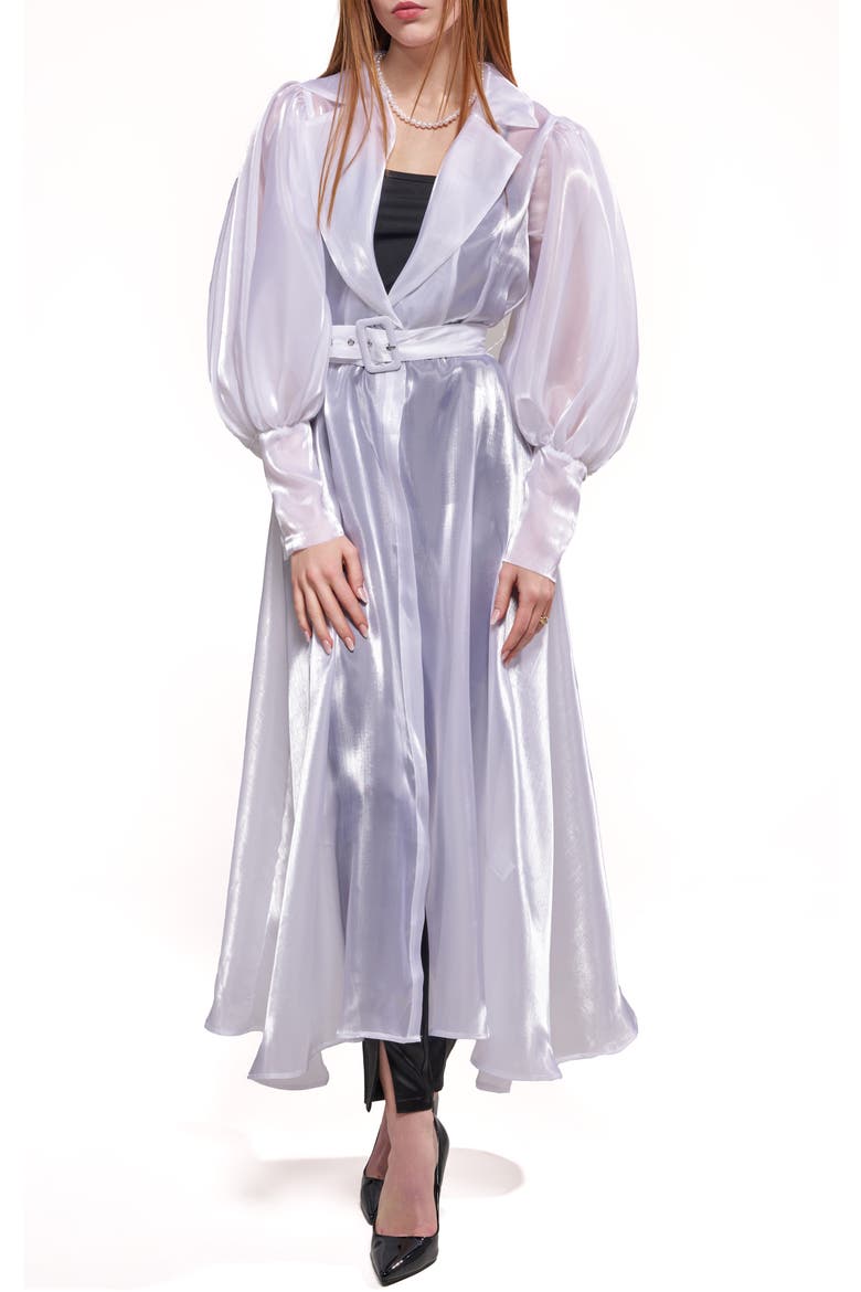 Cassara Sheer Trench Coat, Alternate, color, WHITE