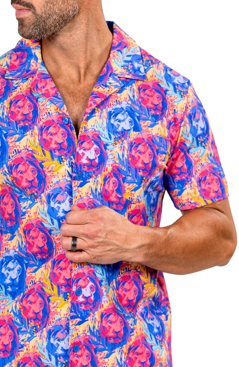 Maceoo Marthy Red Camp Shirt, Alternate, color, 