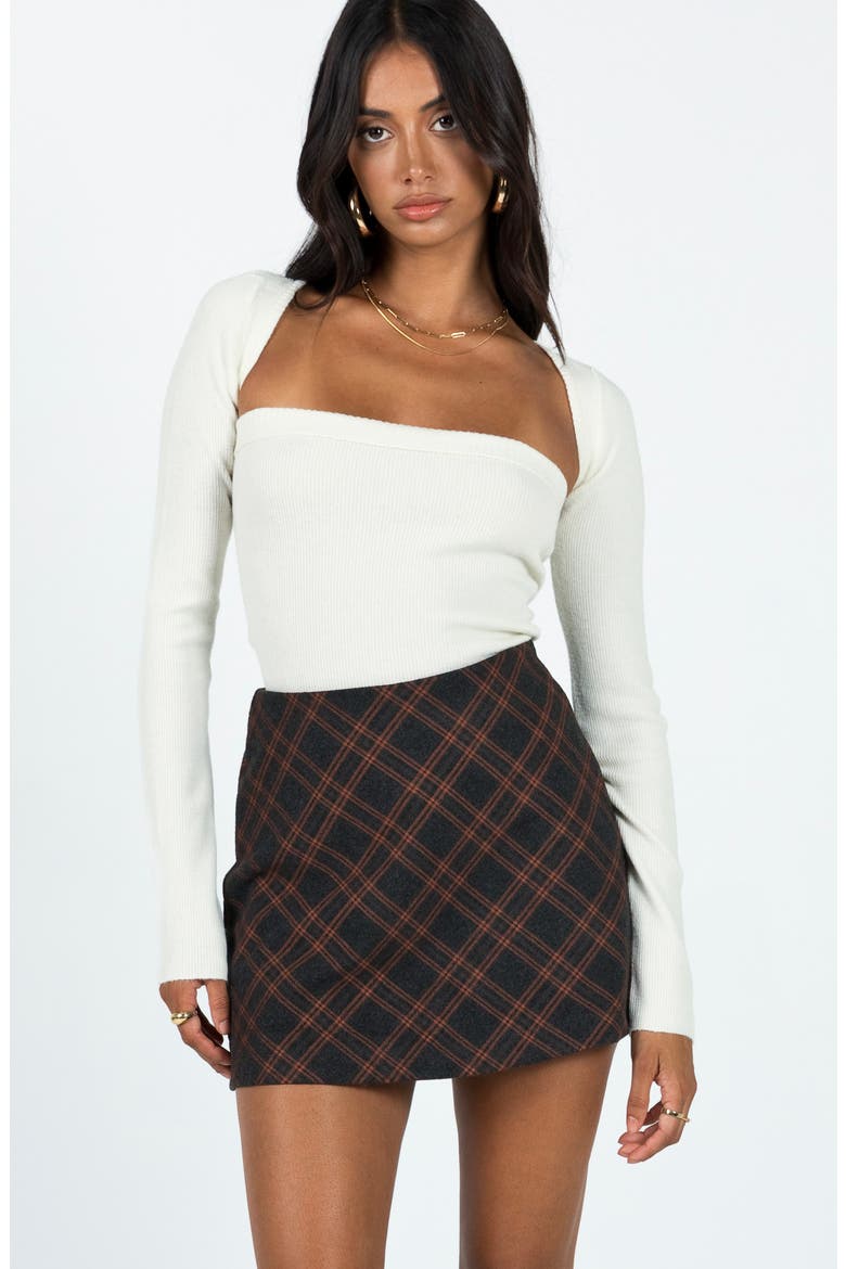 Fike Plaid Miniskirt, Alternate, color, GREY
