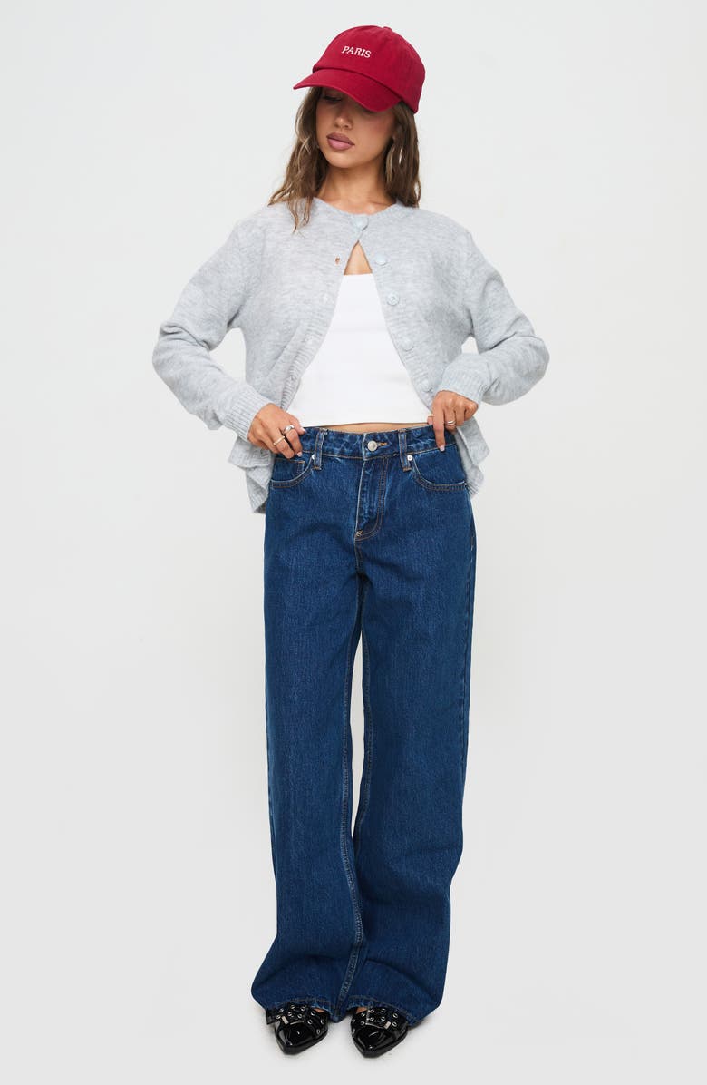 Princess Polly Shima Low Rise Wide Leg Jeans, Alternate, color, Mid Blue