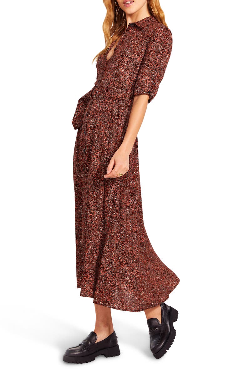 BB Dakota by Steve Madden BB Dakota x Steve Madden Odessa Ditsy Animal Print Shirtdress, Alternate, color,