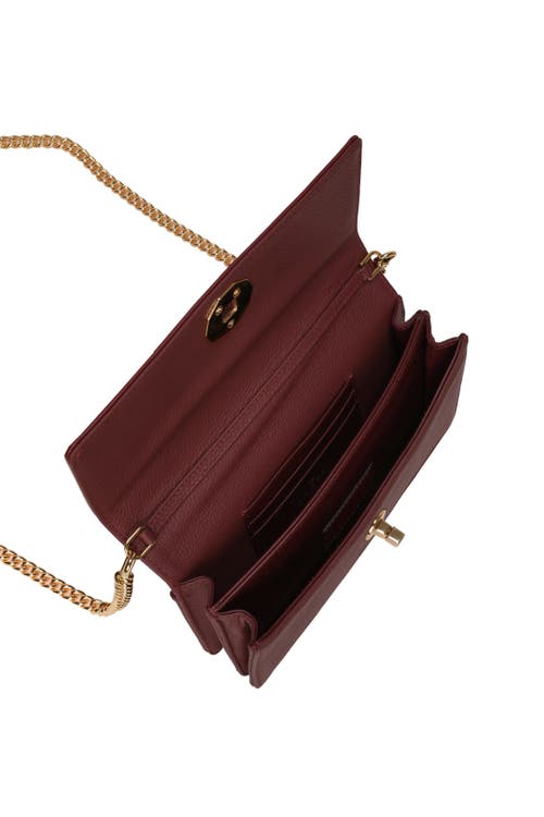 Gorski Top Handle Purse With Crossbody Chain In Brown