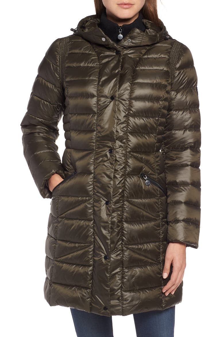 Bib Hooded Walker Coat, Alternate, color, MINSK GREY