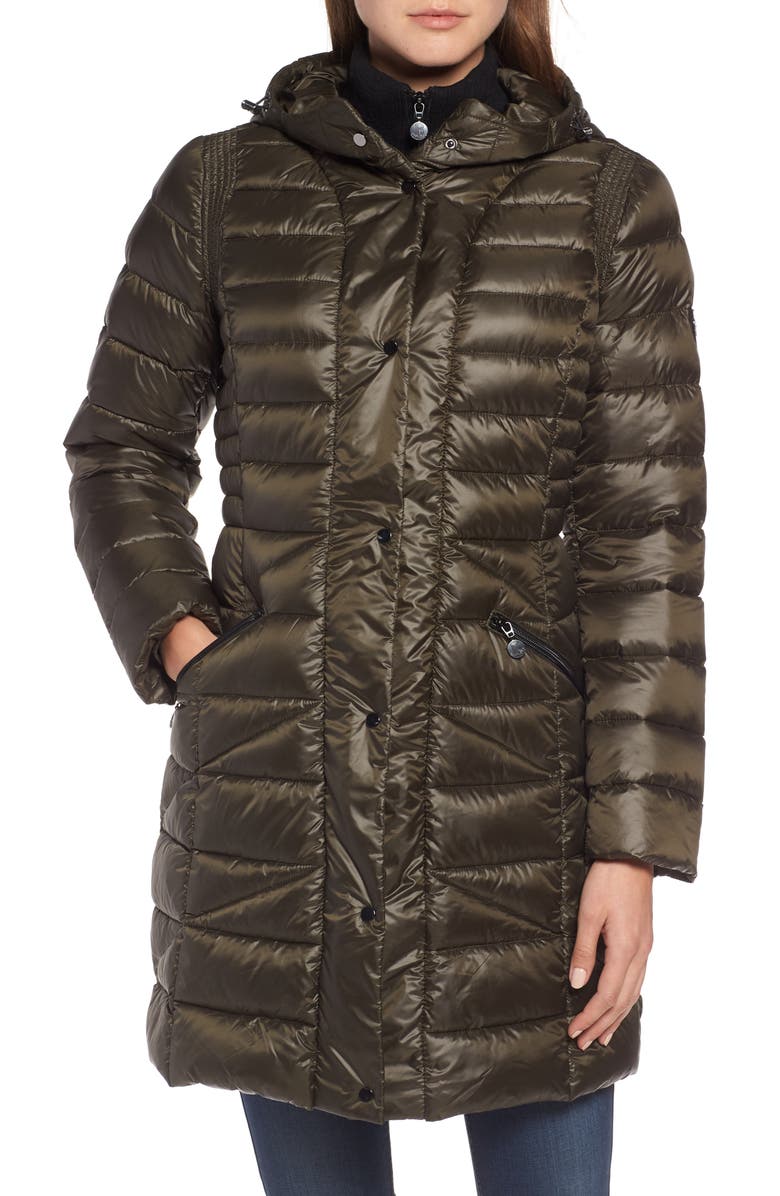 Bernardo Bib Hooded Walker Coat, Alternate, color, 