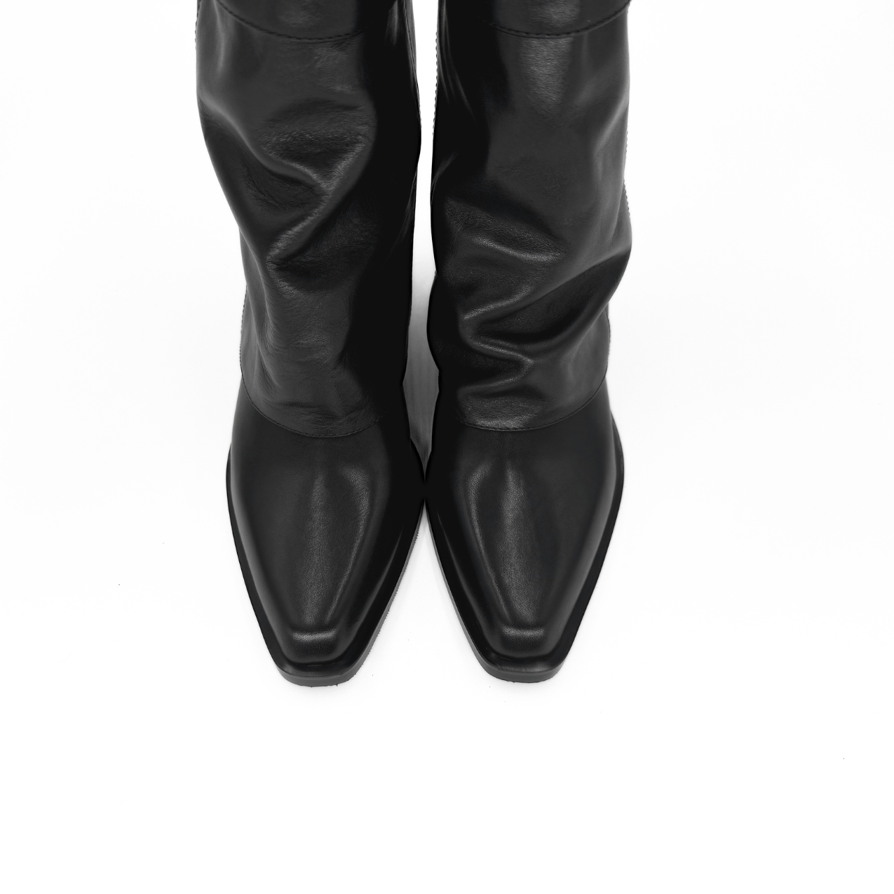 Amie Rafa Alma Foldover Leather Boots, Alternate, color, Black