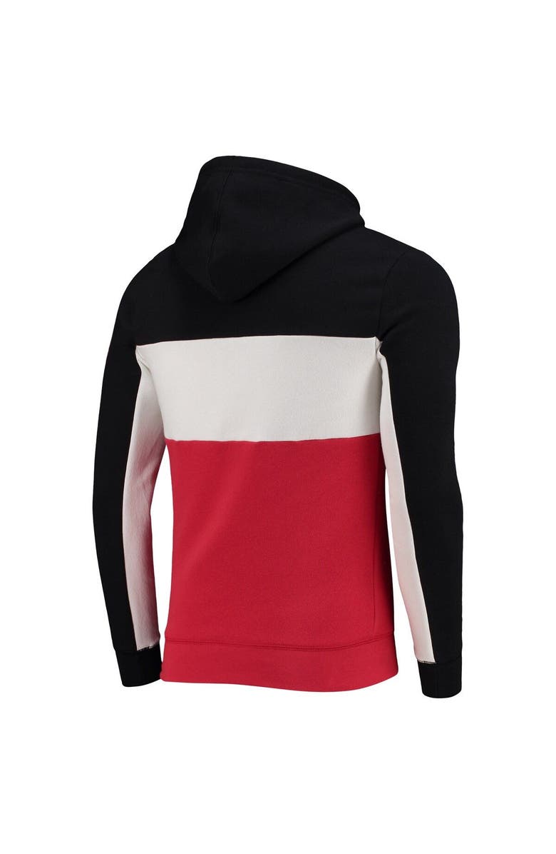 Junk Food Men's Junk Food Black/White Atlanta Hawks Wordmark Colorblock Fleece Pullover Hoodie, Alternate, color, 