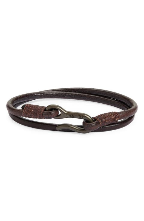 Men's Leather Cord Wrap Bracelet