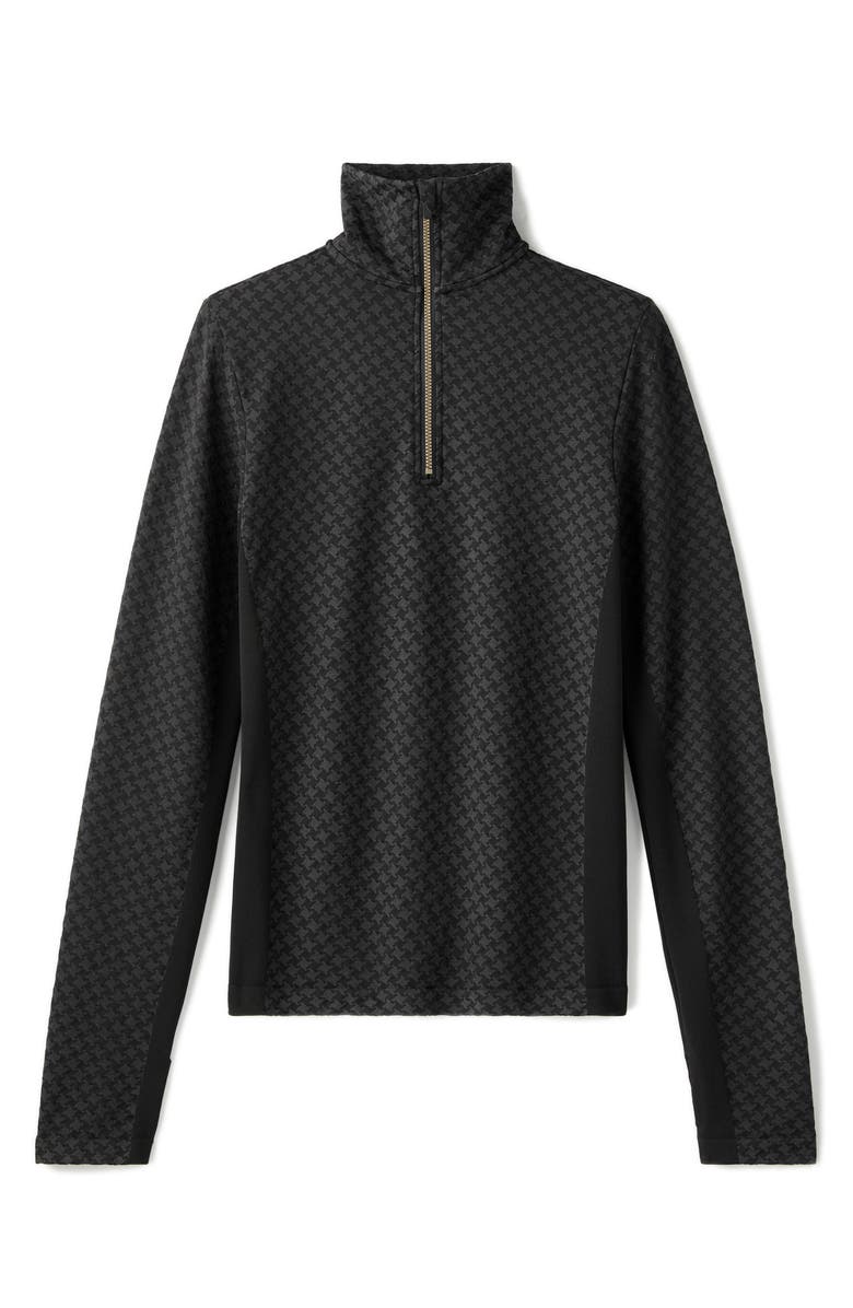 Rhone Houndstooth Seamless Half-Zip Pullover, Alternate, color, Pure Black Houndstooth
