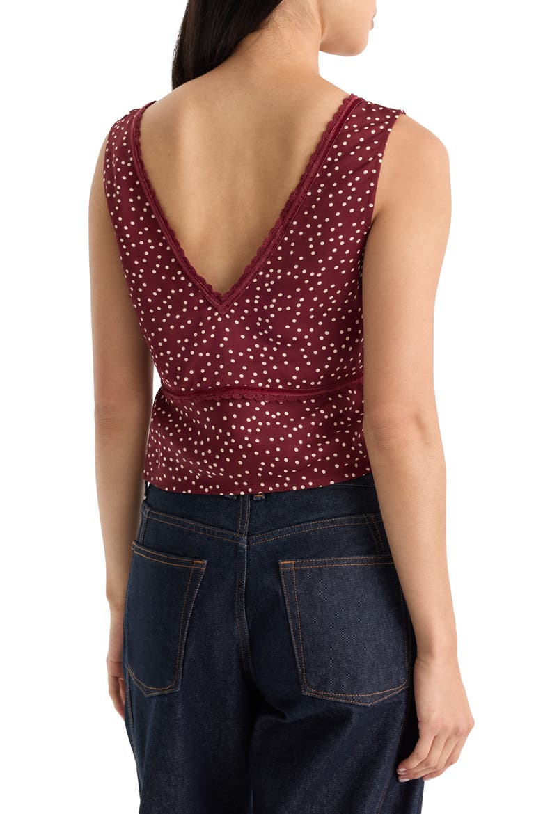 The Woven V Neck Top, Alternate, color, BERRY NOIR PRINT