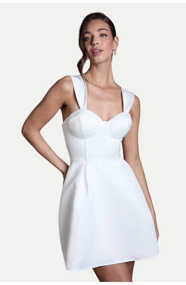 Coast Fit And Flare Mini Wedding Dress, Alternate, color, Ivory