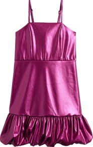 Ava & Yelly Kids' Metallic Faux Leather Bubble Party Dress