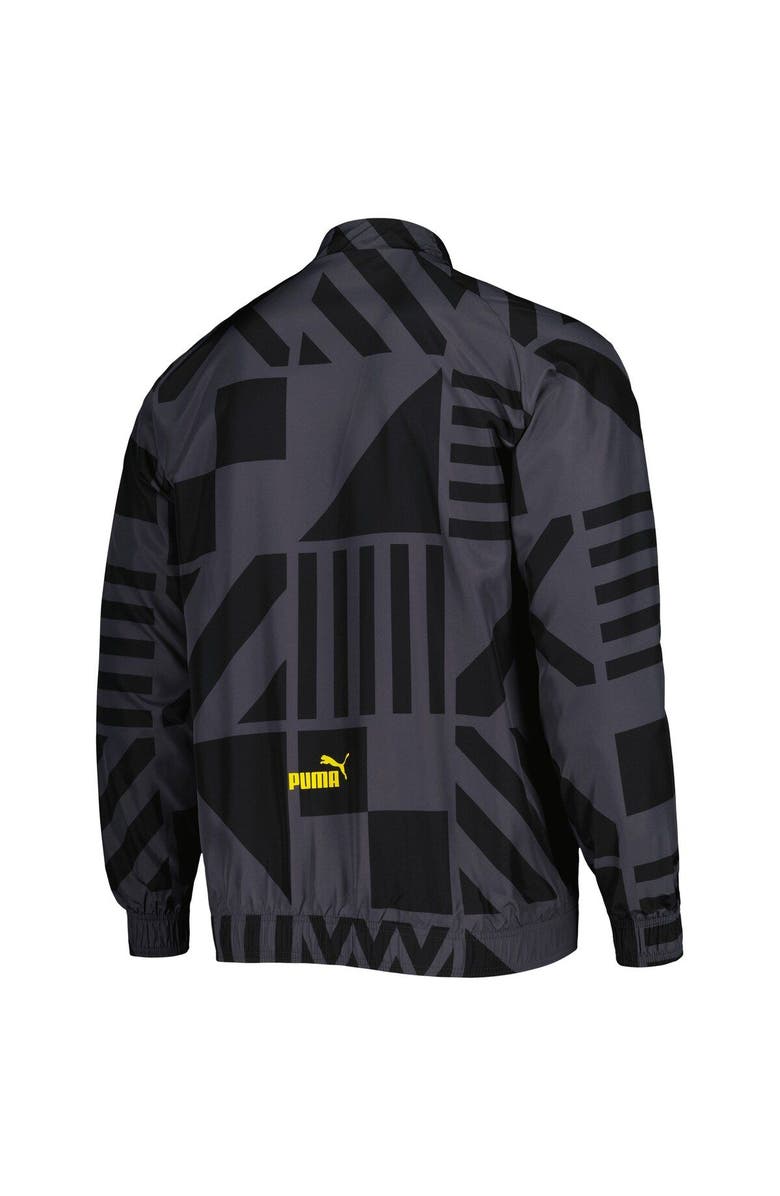PUMA Men's Puma Black Borussia Dortmund Pre-Match Raglan Full-Zip Training Jacket, Alternate, color, 