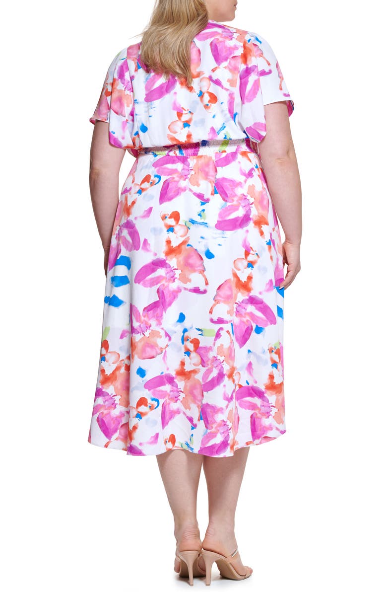 DKNY Smocked Flutter Sleeve Dress, Alternate, color,