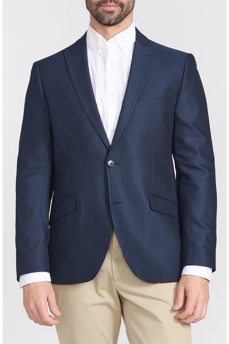Slim Fit Geometric Printed Sport Coat, Main, color, NAVY