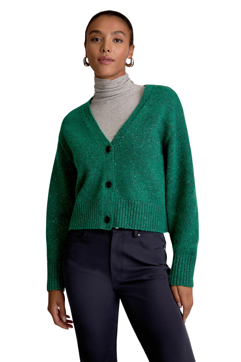 Delina Confetti Wool  Cardigan, Main, color, Verdant