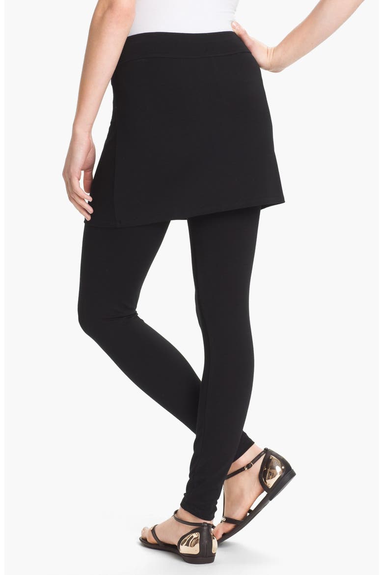Skirted Ankle Leggings, Alternate, color, BLACK