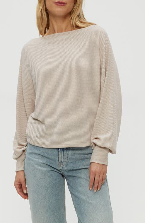 Roxy Rib Balloon Sleeve Knit Top