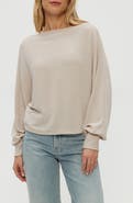 Michael Stars Roxy Rib Balloon Sleeve Knit Top