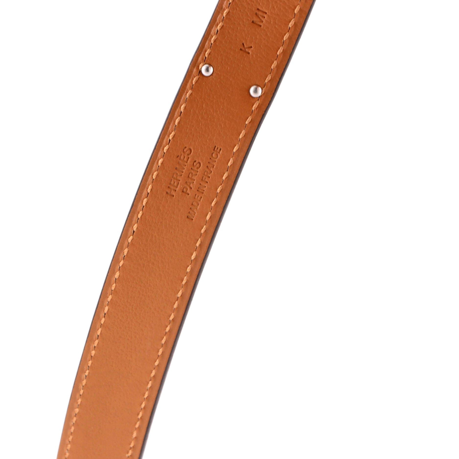 Pre-Owned Hermes Kelly Pocket Belt Leather Thin, Alternate, color, Gray