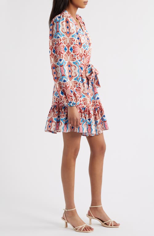Sam Edelman Tile Print Long Sleeve Minidress In Multi