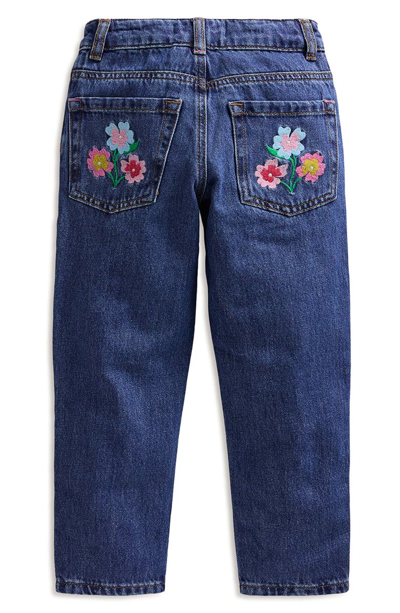 Mini Boden Kids' Floral Embroidered Denim Jeans, Alternate, color, 