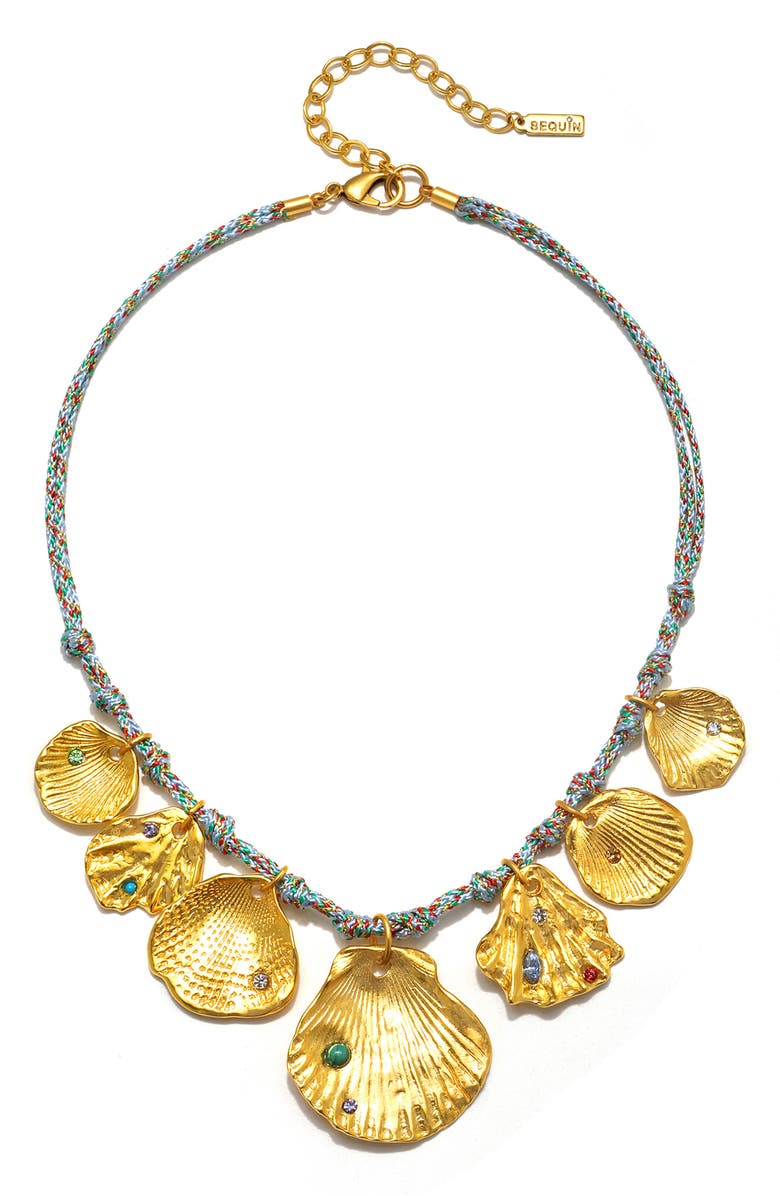 Sequin Mallorca Layered Necklace, Main, color, Multi/ Gold